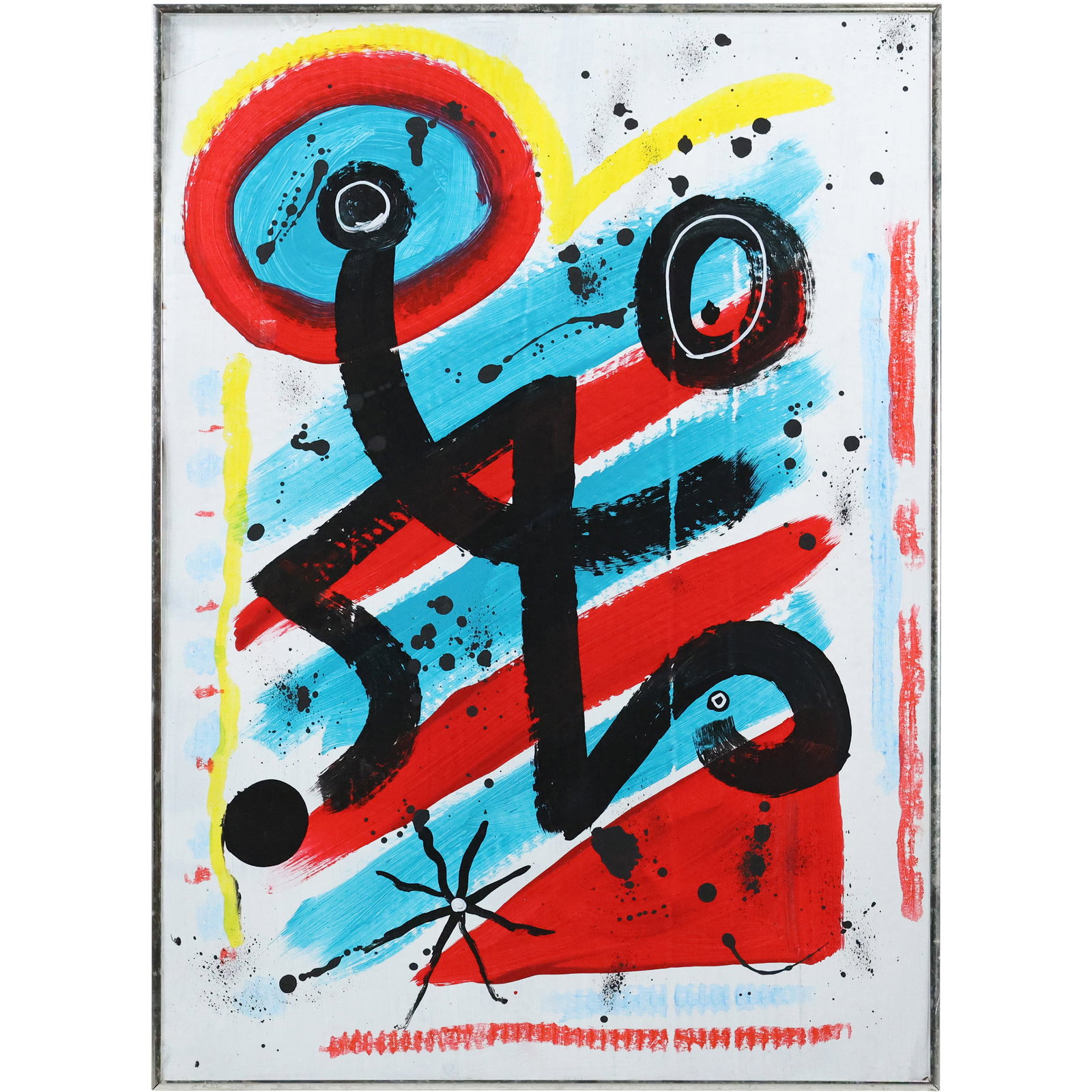 20th C. Abstract Expressionism Acrylic Painting on Board, Framed (1 of 13)