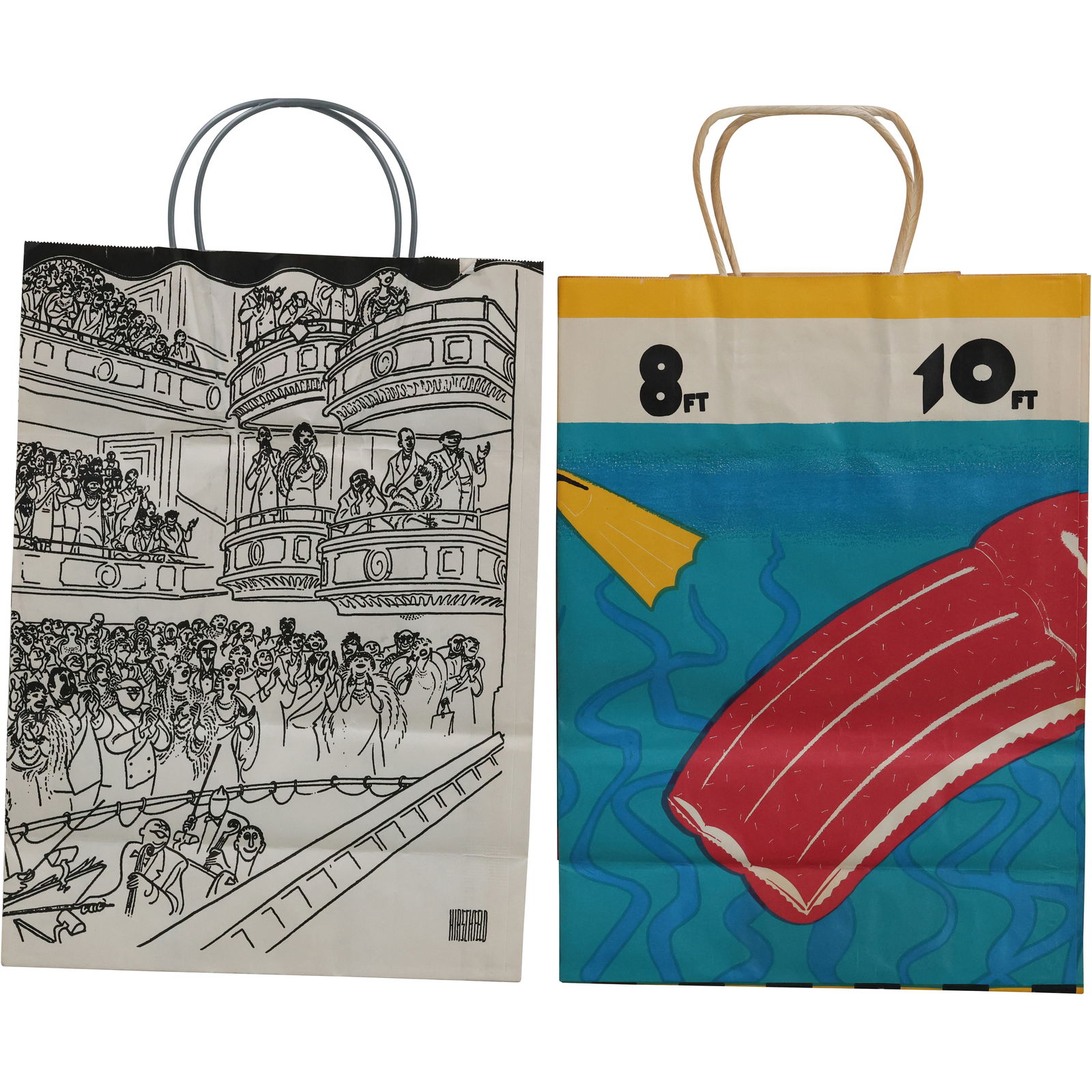 2 Vintage Bloomindale's Paper Shopping Bags: Al Hirschfeld and Sergio Baradat (1 of 11)