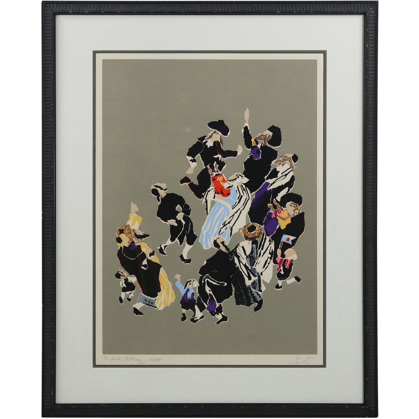 Judith Yellin [1923-2005 Israel] Signed Lithograph #162/250 "The Torah Dance", Framed (1 of 15)