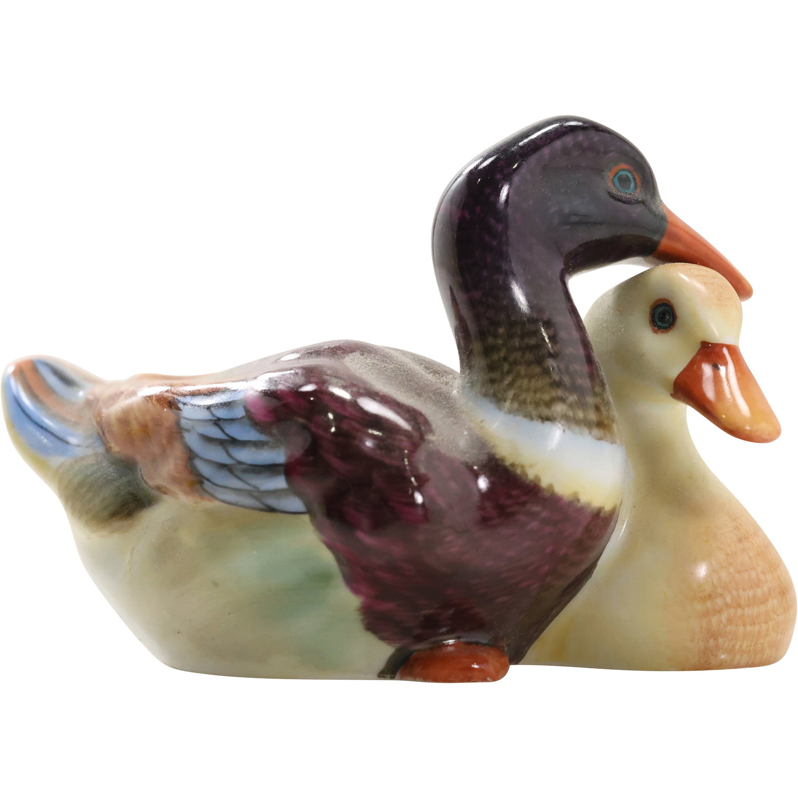 Herend Fine Porcelain Pair Ducks by Alexandre Kelety, Hungary Herend, Hand Painted 1960s (1 of 17)