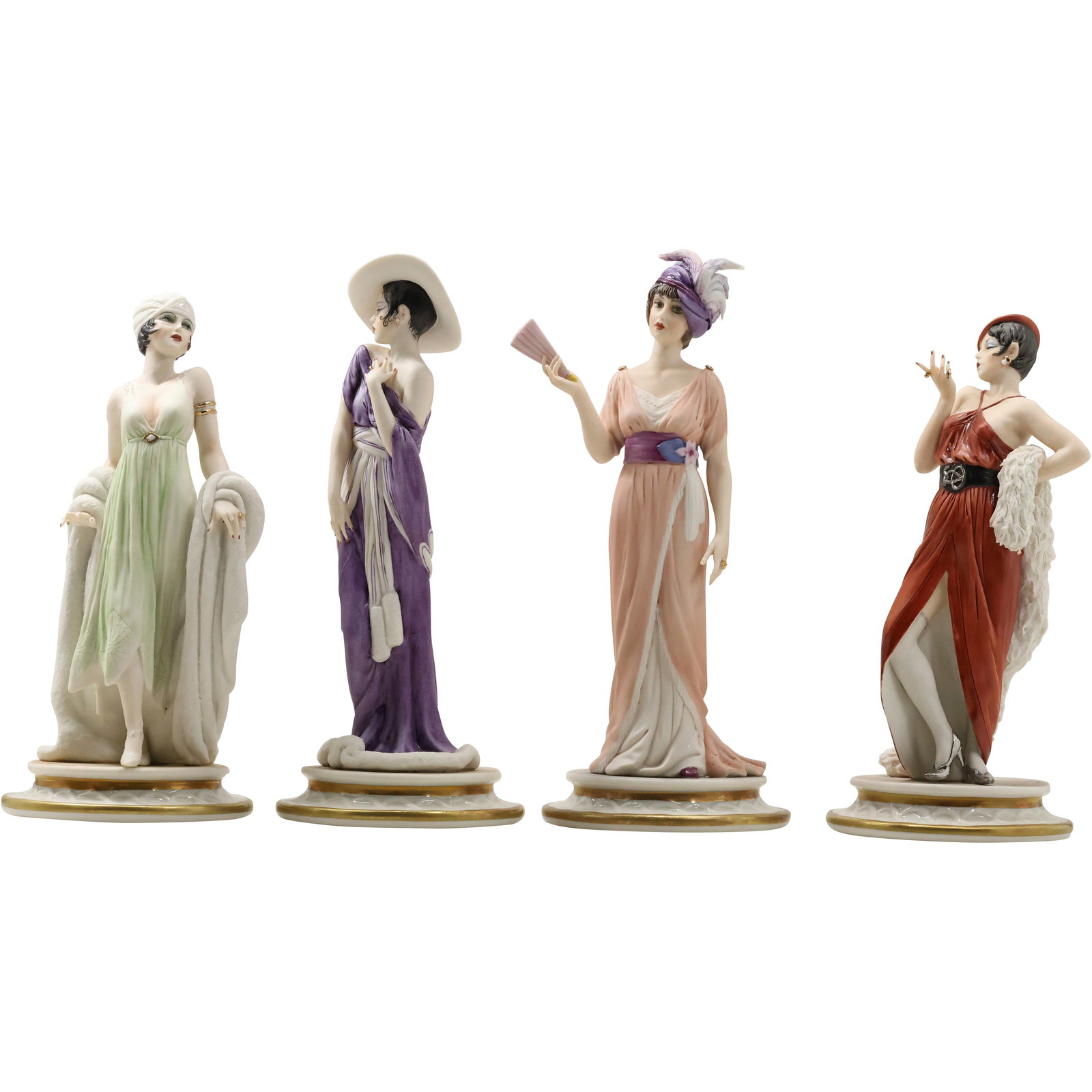 4 Assorted CAPODIMONTE SANDRO MAGGIONE Liberty Collection Fashion Women Figures: 4 Assorted CAPODIMONTE SANDRO MAGGIONE Liberty Collection Fashion Women Figures. size range: 9- inches heights