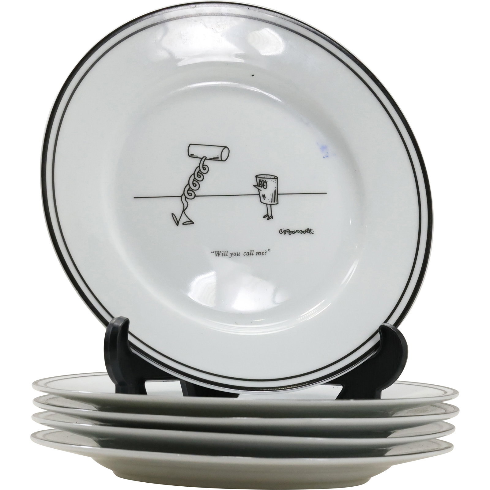 5 Assorted Conde Nast NEW YORKER Comical Scenic Luncheon Plates 8 in. Diameter: 5 Assorted Conde Nast NEW YORKER Comical Scenic Luncheon Plates 8 in. Diameter. size: 8 dia