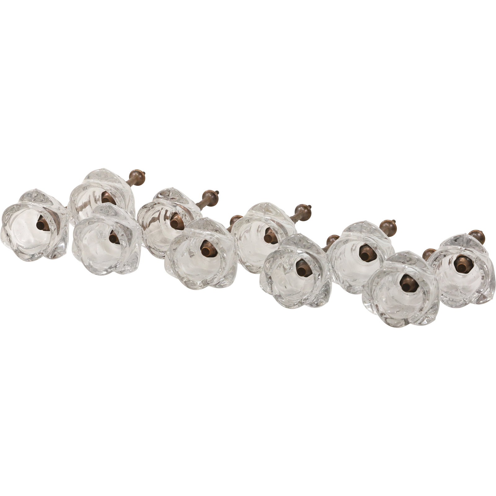 Set of 10 Crystal Glass ROSE FLOWER Curtain Tie Backs, 6.5 in. (1 of 13)