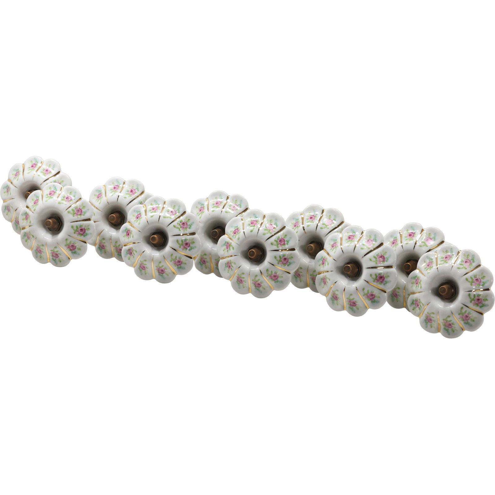 Set of 10 Porcelain Floral Hand Painted Curtain Tie Backs 6 in. x 4 in.: Set of 10 Porcelain Floral Hand Painted Curtain Tie Backs 6 in. x 4 in. size: 6 x 4