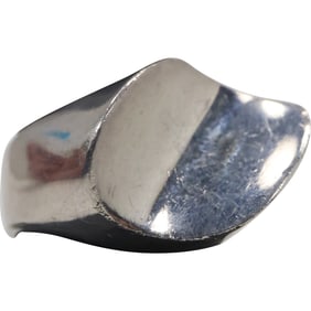 .925 Sterling Silver Mexico Heavy 25.5 grams Modernist Men's Ring Size 10, 1 in. x 3/4 in.