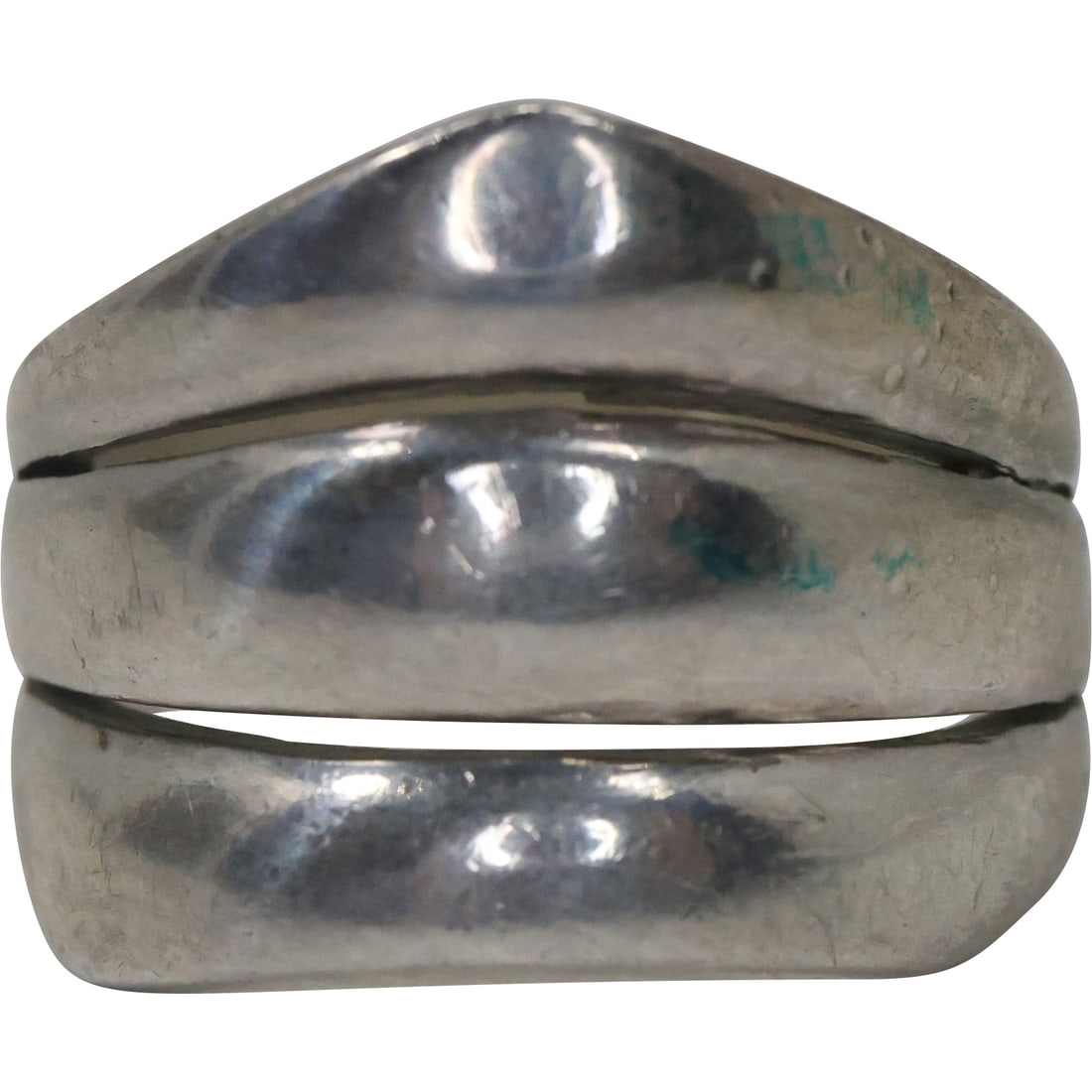 .925 Sterling Silver Women's or Men's 3-Row Ring Size 7 , 3/4 in. x 5/8 in. (1 of 10)