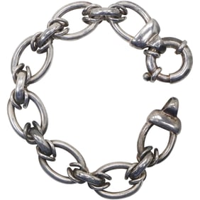 .925 Sterling Silver 30.6 grams Large Link Toggle Bracelet, 7 1/2 in. x 1/2 in.