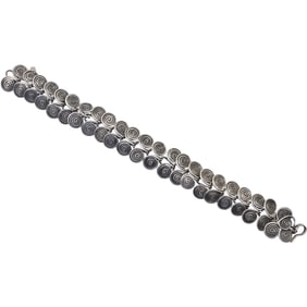 Sterling Silver 30.6 grams Repeating Swirl Pattern Bracelet 8 in. x 3/4 in.