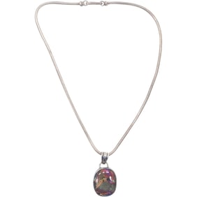 .925 Sterling Silver Foil Pendant Necklace on a Sterling Silver 18 in. Cable Chain