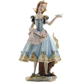 Vintage Signed Zormili Capodimonte Porcelain Figurine Disney Snow White 12 inches tall