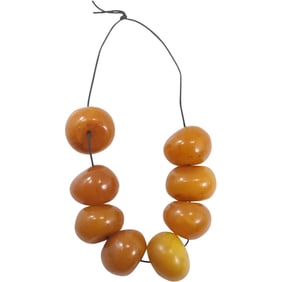 8 Large Chunky Bakelite Beads Necklace 18 in. x 1 3/4 in. x 1 1/4 in.