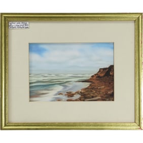 Joan Savage, Original Framed Print "Greenwich Beach PEI Canada", Labels on Verso