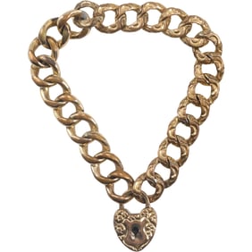 Gold Filled Victorian Bracelet with Locket 7.25 in. x 1 in.