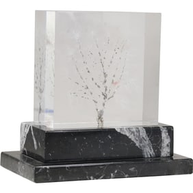 Mid-Century Modern Lucite Sculpture: Electricity Frozen looks like a Natural Tree 8.5 in. height