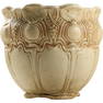 Weller Clinton Ivory Teakwood Antique Art Pottery Grapes Jardiniere Planter 9.5 in. height x 10.5 d.