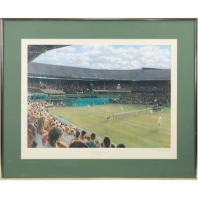 Framed Lithograph The Centre Court, Wimbleton by Edward Dawson, #314/850, Framed, COA