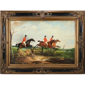 after John E. Ferneley, England, The Squire with the Quorn, Equestrian Painting on Canvas