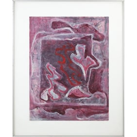 Olivia Koopalethes (1921 - 2019) Single Mother and Child Mixed Media on Rice Paper, Labels on Verso