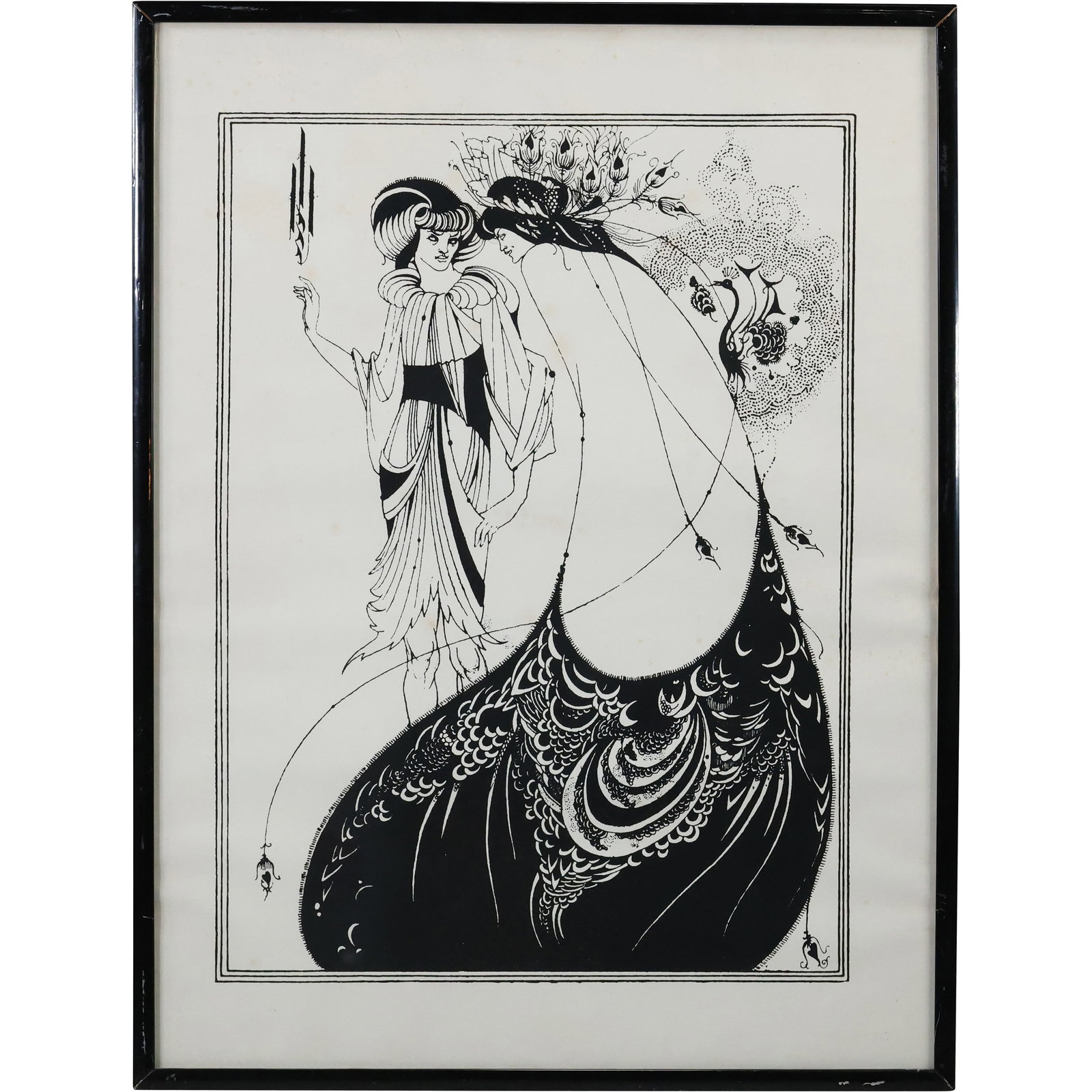 Aubrey Beardsley, Framed Lithograph, "The Peacock Girl" (1 of 13)