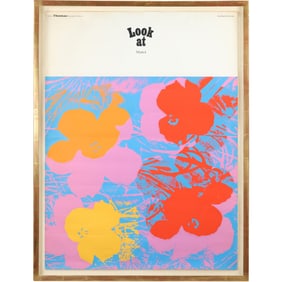 ANDY WARHOL Poster: Look at Warhol, Flowers, Galerie Thomas Dusseldorf Siebdruk, Ausstellung Oktober