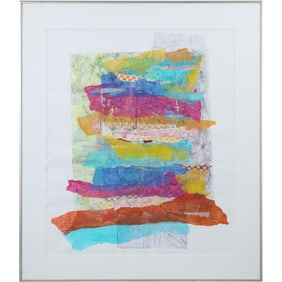 Roberta Gross, "Fanfare For The Common Man" , Collograph Mixed Media, Signed