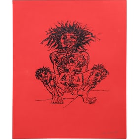 Signed Lithograph #1/10, from Estate of Peter Passuntino,[ Illinois / France] Grotesque Figure