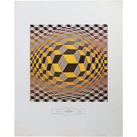Victor Vasarely, Color Lithograph, OP-ART, "Cheyt-M 1970", 28.5 in. x 22.5 in.