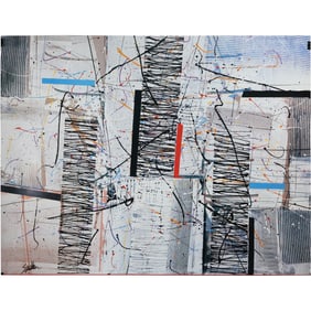 "SOUTHERN" Large Size Glossy Abstract Lithograph Print 38 in. x 50 in.