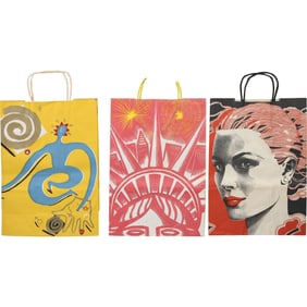 2 Assorted Bloomingdale's Vintage Shopping Bags: Bob Waugh, Anthony Russo, Michaele Vollbract