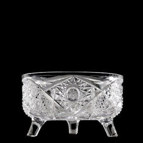 American Brilliant Cut Glass Footed Bowl
