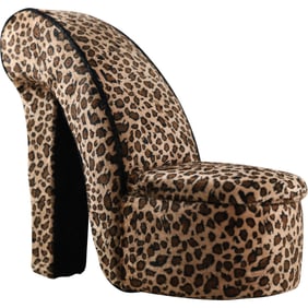 Upholstered Stiletto High Heel Leopard Print Chair Statue 10 in. height x 10.5 in. height