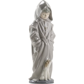 Lladro Nao Porcelain Figurine Monk Boy with Puppy Dog 10.5 inches height