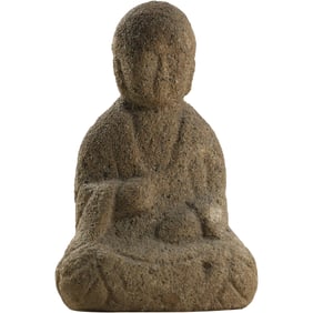 Vintage Stone Buddha Figure Sculpture 9 in. height x 5.75 in. wide