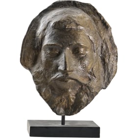 Vintage Paul Gauguin Death Mask Heavy Cast Resin Silhouette Face Statue 12 in. height x 8.5 in.