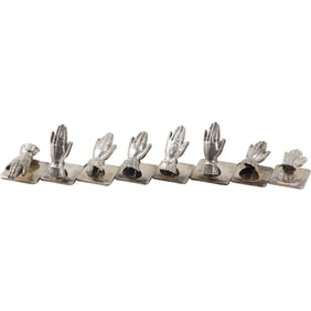 Set of 8 Silver Plate Figural "Hand" Place Card Holders