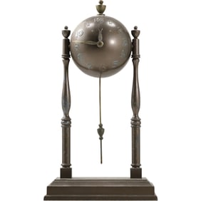 Vintage Globe Clock Company LUX Novelty Baseball Pendulum World's Fair GCC Futurist