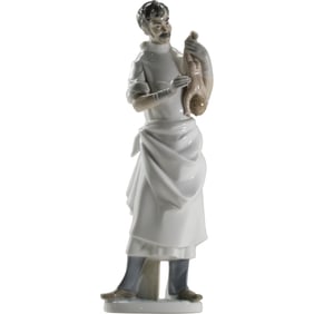 Vintage Lladro Figurine Obstetrician Doctor and Baby #4763 Retired, 14.5 in. height