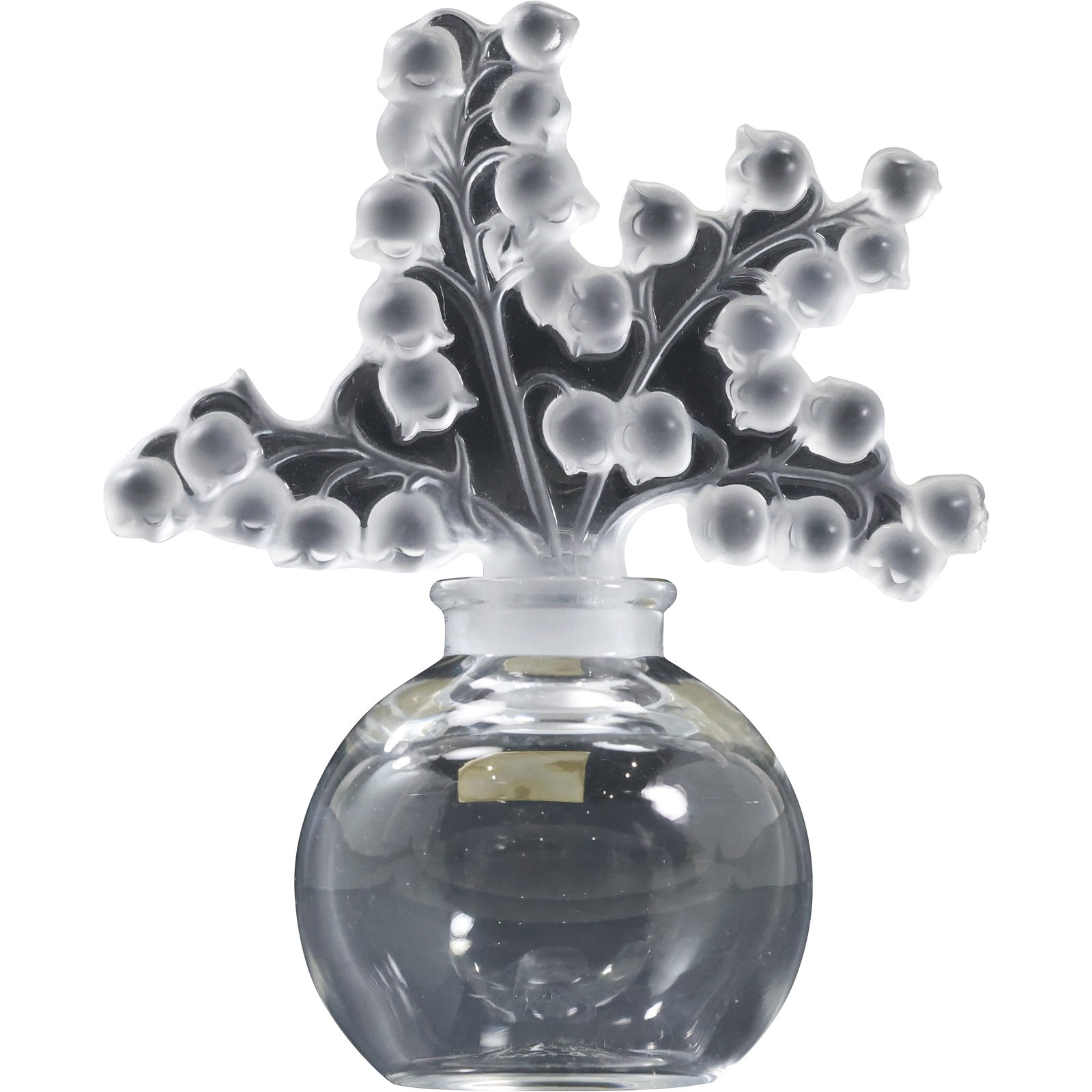 Signed LALIQUE FRANCE Crystal Glass Clairefontaine Lily Of The Valley Perfume Bottle (1 of 12)