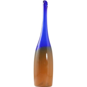 Fabulous Orange and Blue Vase by Floris Meydam for Leerdam 18.25 inches height x 4 in. wide