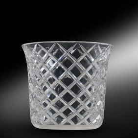 Tiffany & Co. Crystal Glass Diamond Cut Ice Bucket / Champagne Bottle Holder 8.25 in. x 9 in.