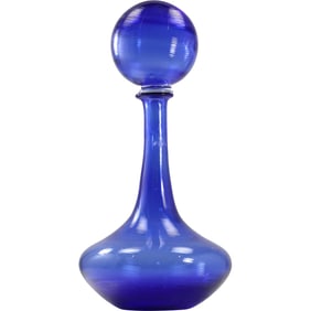 Stunning Godinger Dakota Blue Decanter with Stopper, Large size 17.5 inches height x 8 in. wide