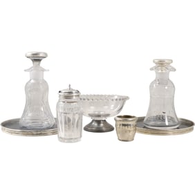 7 Assorted Sterling Silver and Glass Items - Variety - See Pictures