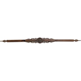 French Victorian Metal Architectural Curtain / Tapestry Rod 42 inches length x 3 in.