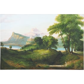 after Thomas Cole [American], The Course of Empire: The Arcadian or Pastoral State 20Th C. Painting