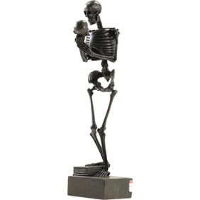 Signed Bronze Figure of a Skeleton after a model by Carl Kauba (Austrian-American, 1865-1922)