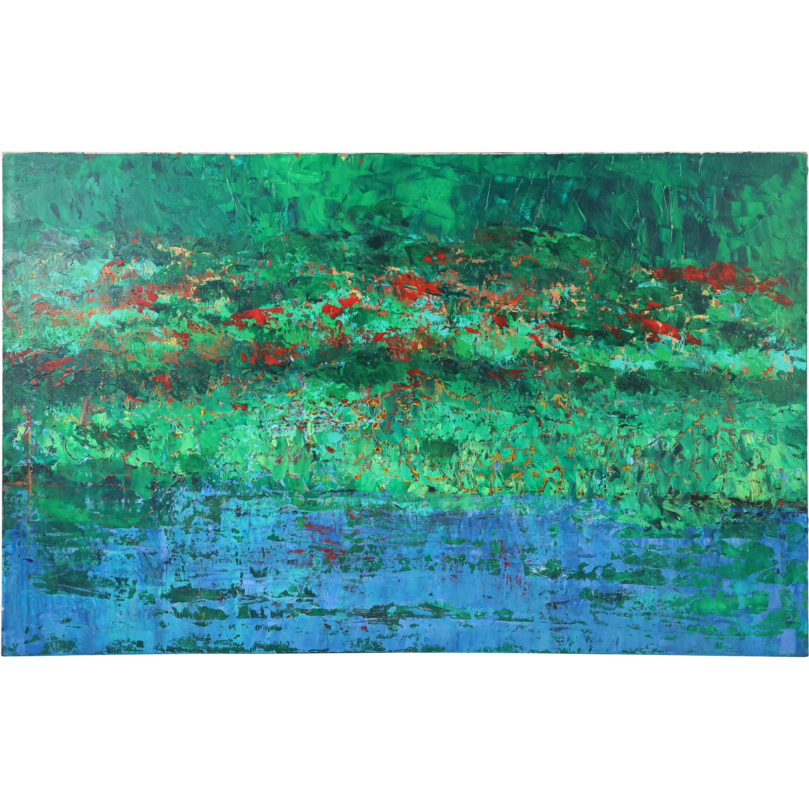 Mary Cromarty, American, Large Oil on Board Painting Impressionist Wild Flowers 30 in. x 48 in. (1 of 16)