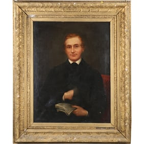 James Butler Brenan (Ireland 1825 - 1889) Oil on Canvas Painting Portrait Distinguished Man