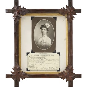 License for Prostitution with Photo Picture Framed