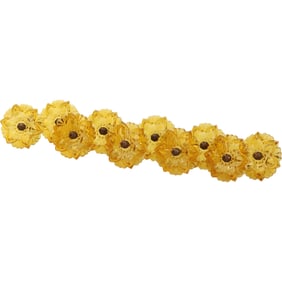 Set of 10 Amber Glass Curtain Tie Backs 4.24 in. wide x 5.5 in. length