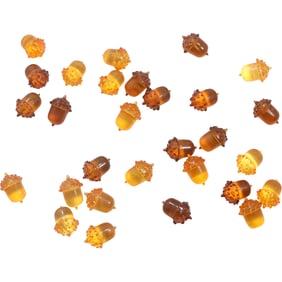 29 Bakelite Acorns, 1 inch, Orange and Amber Colors